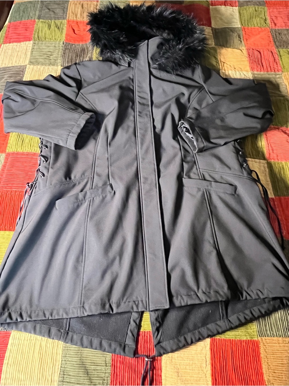 a.n.a. Faux-Fur Hooded Women's Coat 2X